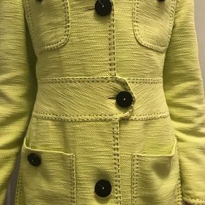 Designer BETTY BARCLAY Yellow Lime Trimmed Trench
